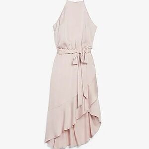 Express High Neck Asymmetrical Fit And Flare Dress XS